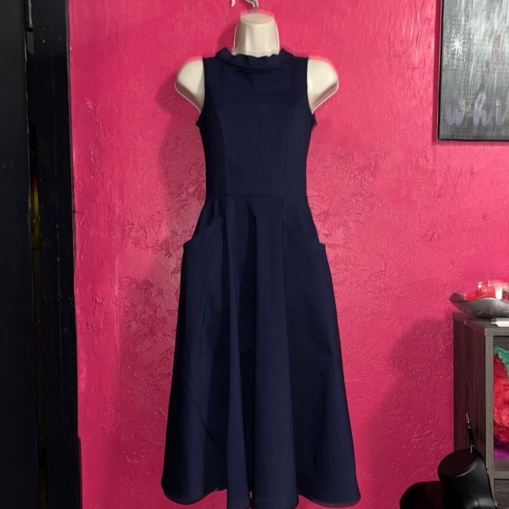 NWT. ModCloth’s Vintage vibes navy blue dress, Collectif for ModCloth. Size S